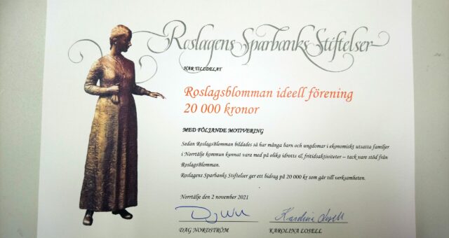 Tack bästa Roslagens Sparbank stiftelse